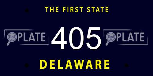 405 Delaware License Plate