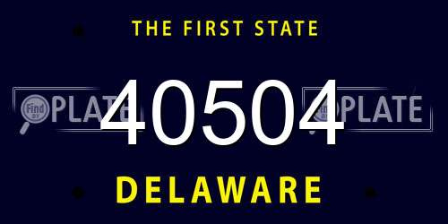 40504 Delaware License Plate