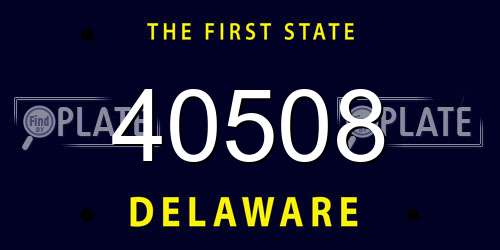 40508 Delaware License Plate
