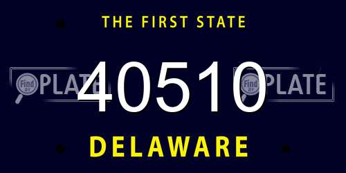 40510 Delaware License Plate