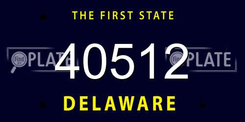 40512 Delaware License Plate