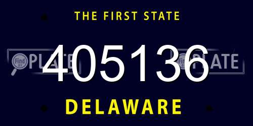 405136 Delaware License Plate
