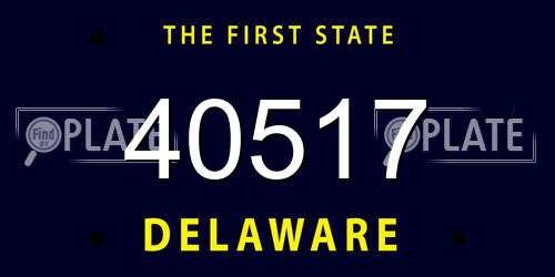 40517 Delaware License Plate