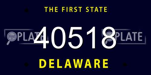 40518 Delaware License Plate