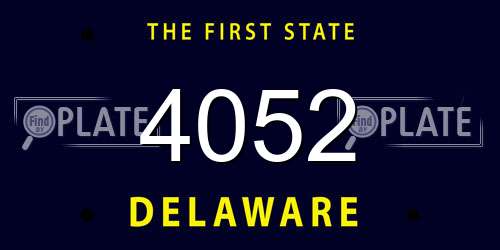4052 Delaware License Plate