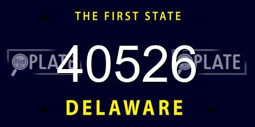 40526 Delaware License Plate