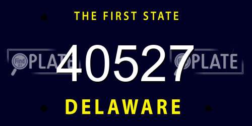 40527 Delaware License Plate