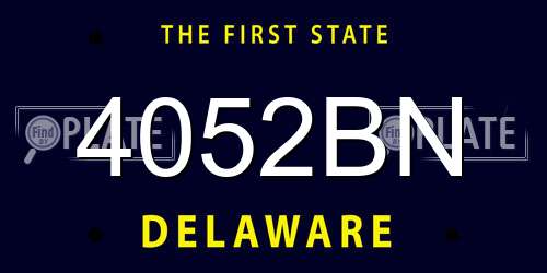 4052BN Delaware License Plate