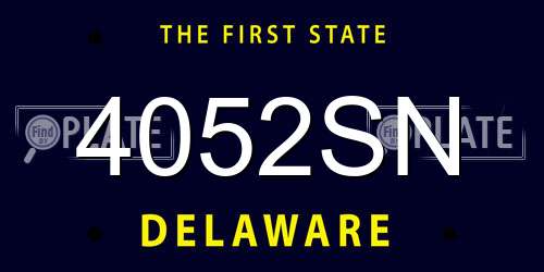 4052SN Delaware License Plate