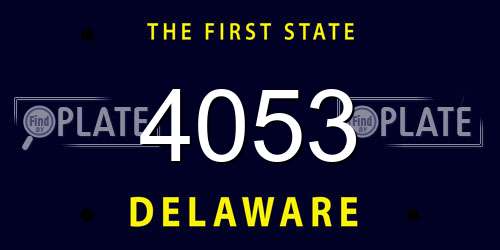 4053 Delaware License Plate
