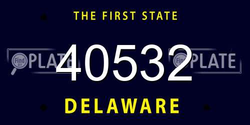 40532 Delaware License Plate