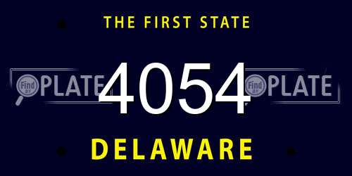4054 Delaware License Plate