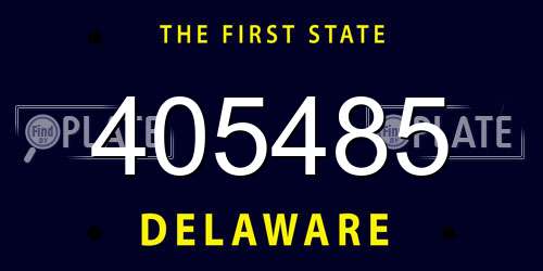 405485 Delaware License Plate