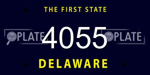 4055 Delaware License Plate
