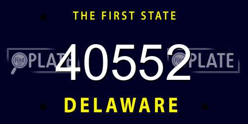 40552 Delaware License Plate
