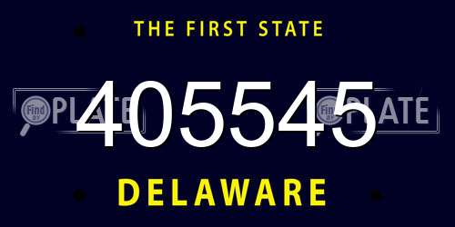 405545 Delaware License Plate
