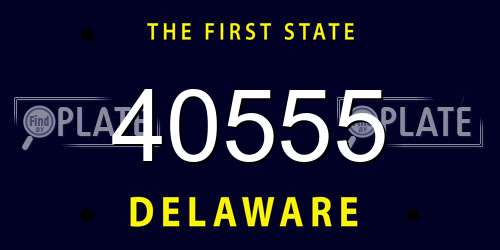 40555 Delaware License Plate
