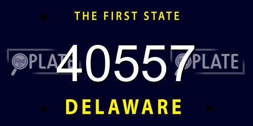 40557 Delaware License Plate