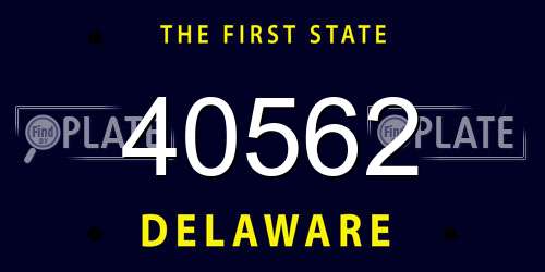 40562 Delaware License Plate