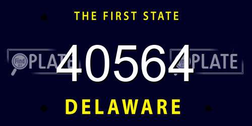 40564 Delaware License Plate