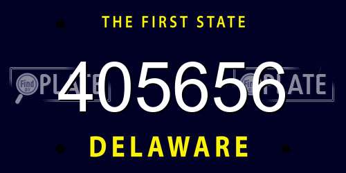 405656 Delaware License Plate