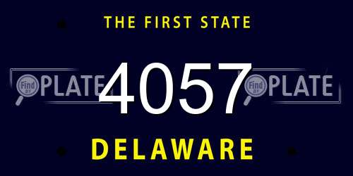 4057 Delaware License Plate