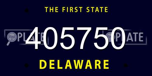 405750 Delaware License Plate