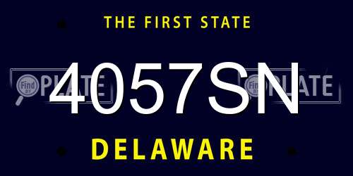 4057SN Delaware License Plate