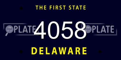 4058 Delaware License Plate