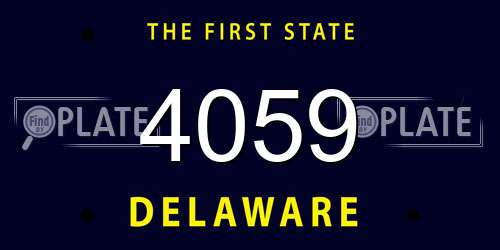4059 Delaware License Plate