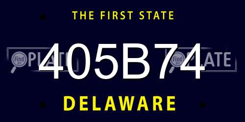 405B74 Delaware License Plate