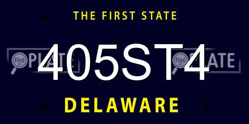 405ST4 Delaware License Plate