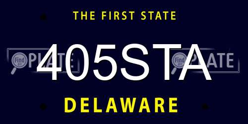 405STA Delaware License Plate