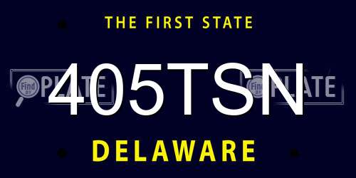 405TSN Delaware License Plate