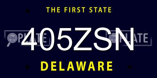 405ZSN Delaware License Plate
