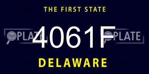 4061F Delaware License Plate