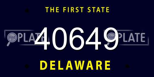 40649 Delaware License Plate