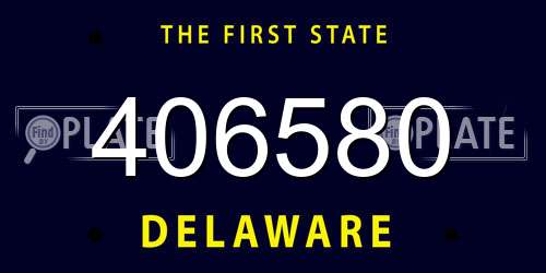 406580 Delaware License Plate