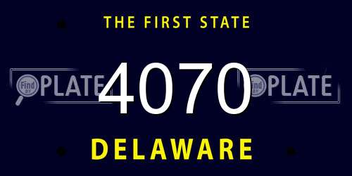 4070 Delaware License Plate