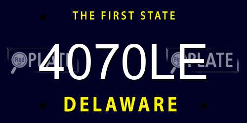 4070LE Delaware License Plate