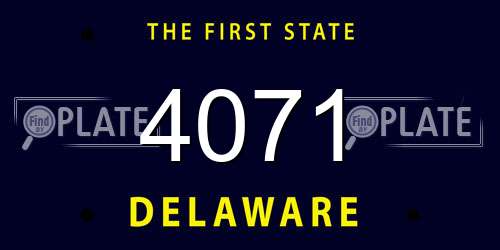 4071 Delaware License Plate