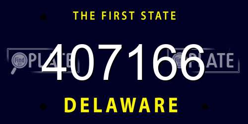 407166 Delaware License Plate