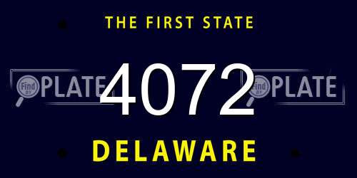 4072 Delaware License Plate