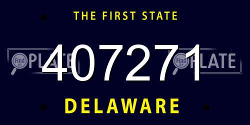 407271 Delaware License Plate