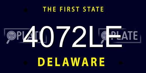 4072LE Delaware License Plate