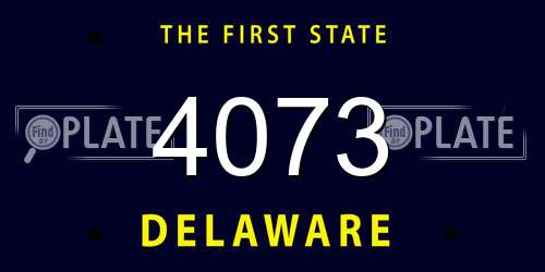 4073 Delaware License Plate