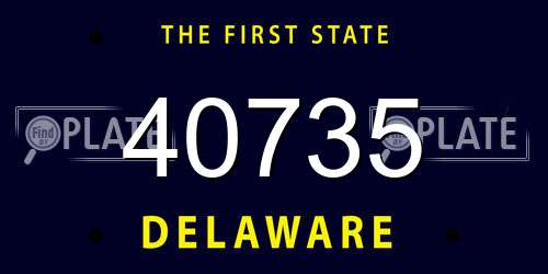 40735 Delaware License Plate