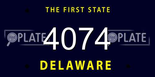 4074 Delaware License Plate