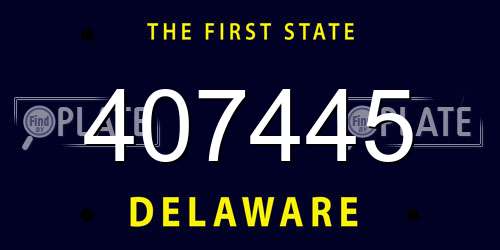 407445 Delaware License Plate