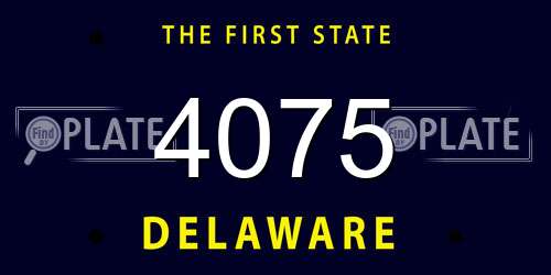 4075 Delaware License Plate